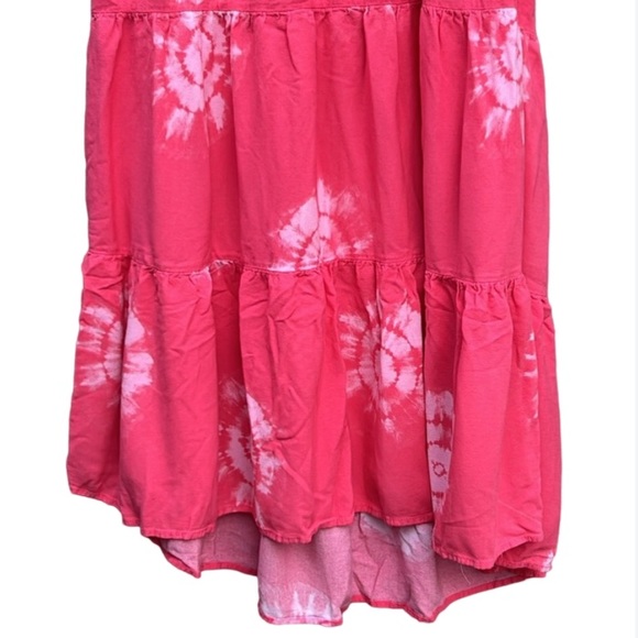 Knox Rose Boho Skirt Pink Design Size Small Elastic Waistline w/Tie Tiered - Picture 4 of 12